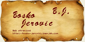 Boško Jerović vizit kartica